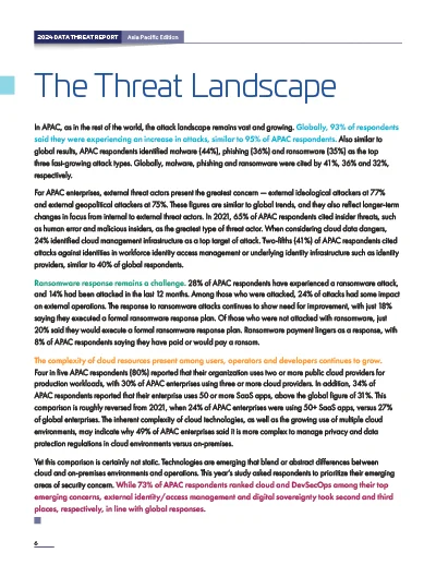 2024 Data Threat Report - Asia Pacific Page 5