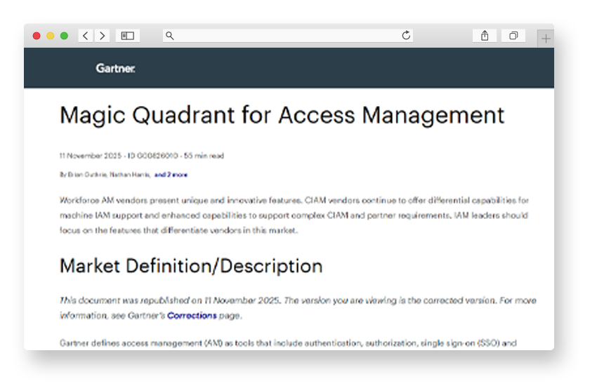 2025 Gartner Magic Quadrant for Access Management