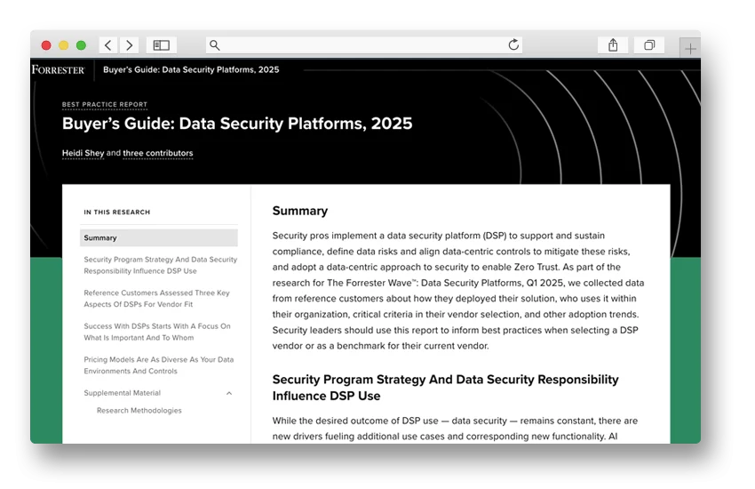 Forrester: Buyer’s Guide: Data Security Platforms, 2025