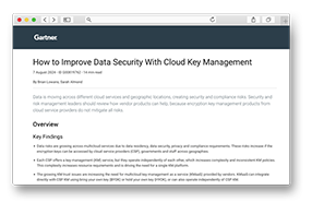 Gartner® Report: How to Improve Data Security With Cloud Key Management