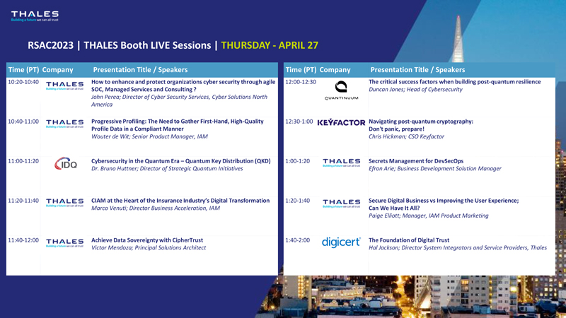 THALES Booth LIVE Sessions 27