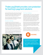Thales payShield provides core protection for kashing’s payment solutions