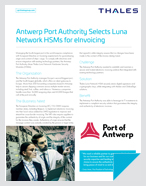 Antwerp Port Authority Selects Luna Network HSMs for eInvoicing