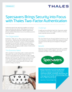 Specsavers Brings Security into Focus with Thales Two-Factor Authentication - Case Study
