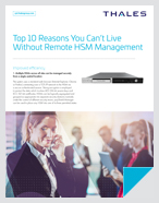 Top 10 Reasons You Can’t Live Without Remote HSM Management - Data Sheet