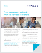 Data protection solutions for financial services enterprises