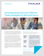 Verschlüsselung mit Luna-HSM von Thales Strategien für Microsoft Azure - Solution Brief