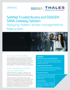 SafeNet Trusted Access and SSOGEN SAML Gateway Solution - Solution Brief