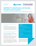 SafeNet Trusted Access and Zscaler Private Access Solution - Solution Brief