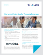 Vormetric Protection For Teradata Database: Delivering Robust Security To Databases And Big Data Environments - Solution Brief